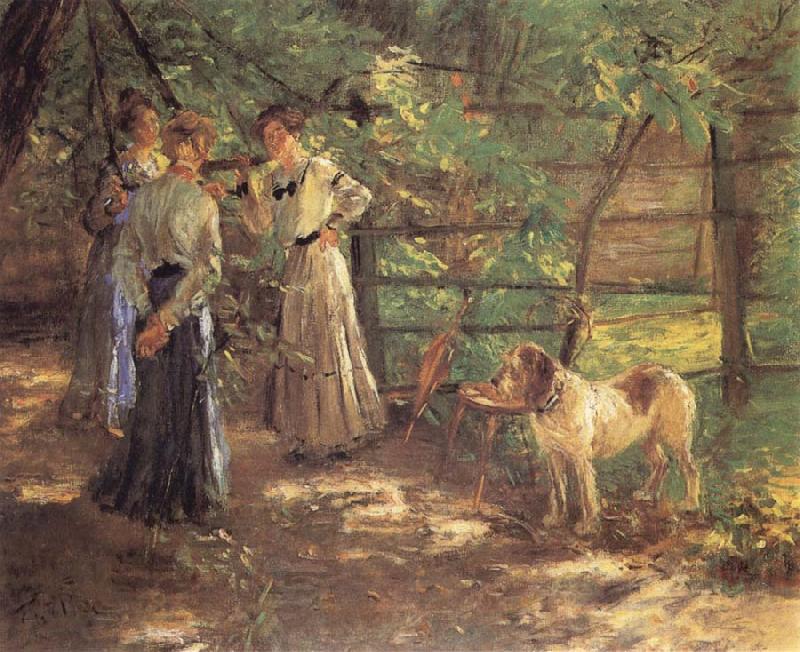 Fritz von Uhde In the Garden oil painting picture